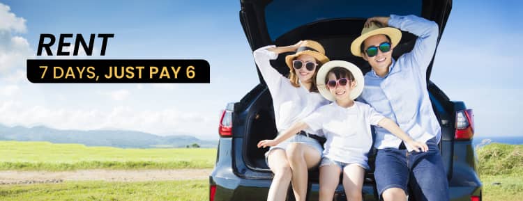 Rent for 7 days and only pay 6